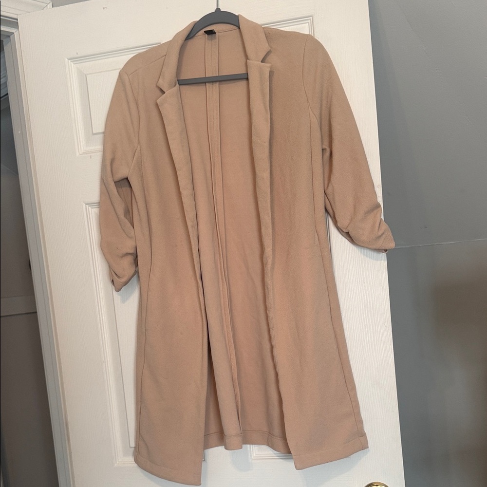 Windsor Cream Stretchy Blazer-Style Cardigan